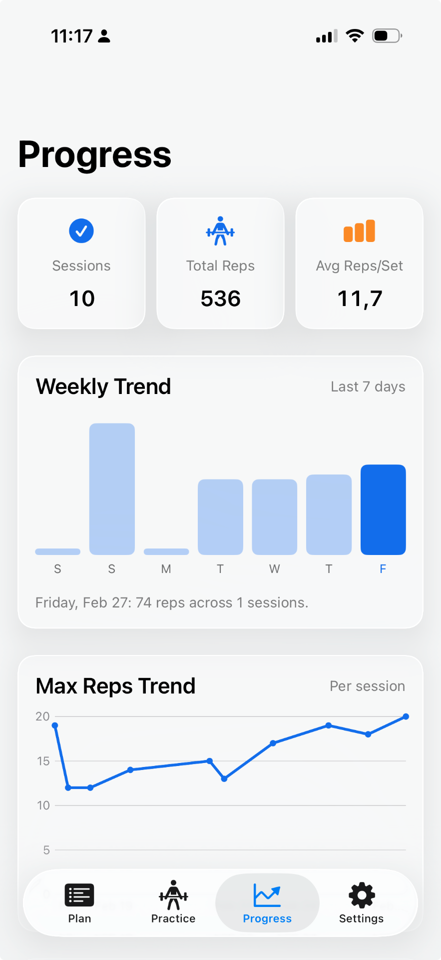 100PushUps progress tracking